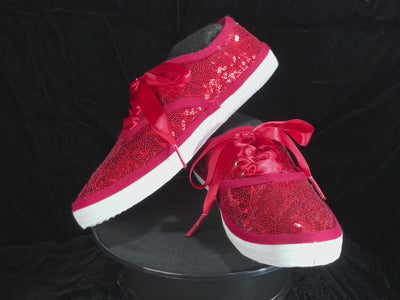 Red Starlight Sequin Sneakers by Princess Pumps