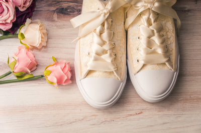 Ivory White Wedding Sneakers for Bride, Ivory White Lace Sneakers, Flat Wedding Shoes, Lace Wedding Shoes, Bridesmaid Gifts, Gifts for Her
