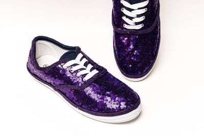 Purple Starlight Sequin Sneakers by Princess Pumps 6 / Purple