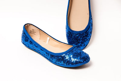 Sapphire Starlight Sequin Ballet Flats 6 (Size 5 Fit) / Without Ribbons