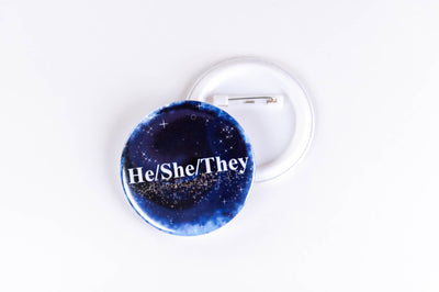 Accessory Pride Pronoun LGBT Pin Back Buttons by Princess Pumps He/She/They