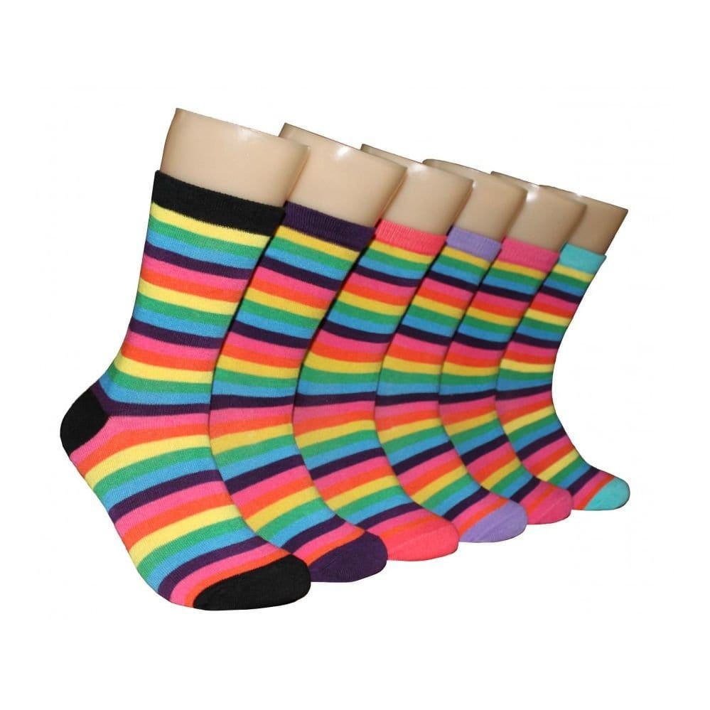 Rainbow Pride Multi Colored Striped Crew Socks - Princess Pumps: Custom Shoes & More