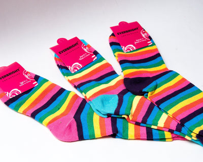 Rainbow Pride Multi Colored Striped Crew Socks - Princess Pumps: Custom Shoes & More