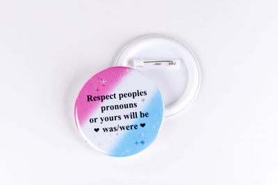 Accessory Pride Pronoun LGBT Pin Back Buttons by Princess Pumps Respect 2