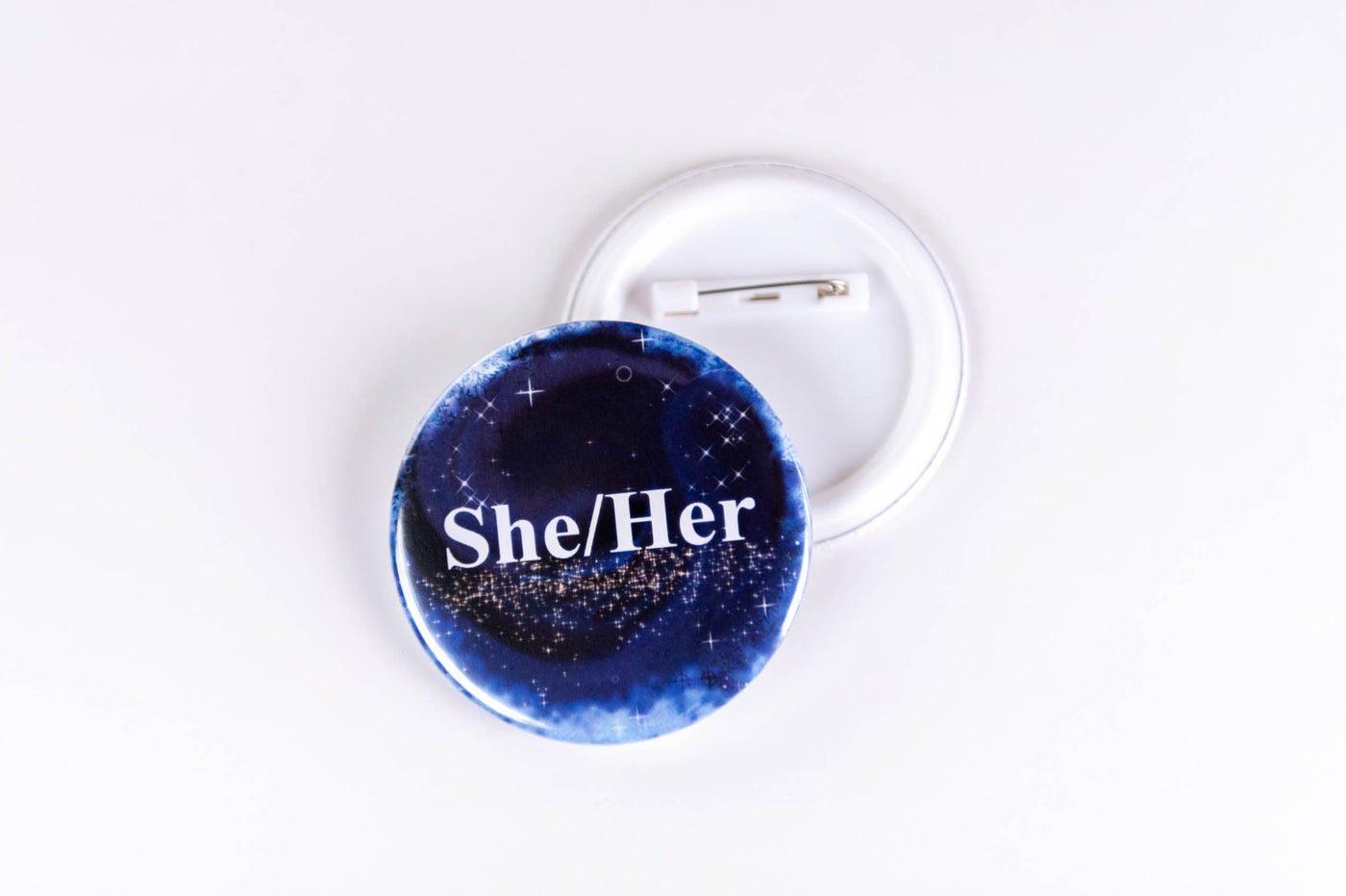 Accessory Pride Pronoun LGBT Pin Back Buttons by Princess Pumps She/Her