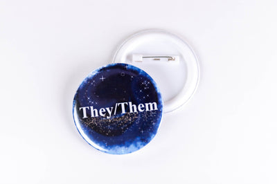 Accessory Pride Pronoun LGBT Pin Back Buttons by Princess Pumps They/Them