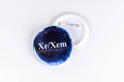 Accessory Pride Pronoun LGBT Pin Back Buttons by Princess Pumps Xe/Xem