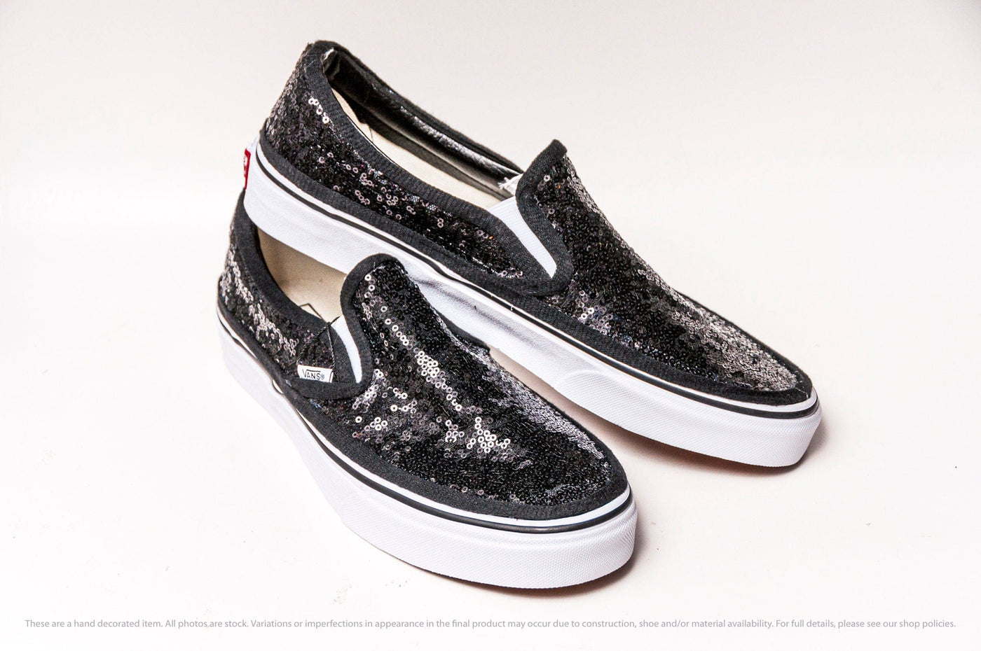 Black Starlight Sequin Slip On Sneakers