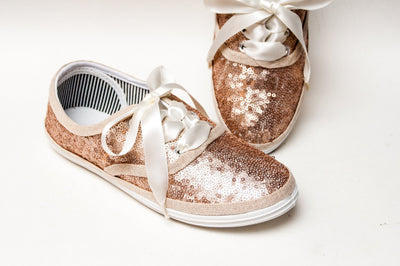Champagne Gold Starlight Sequin Sneakers by Princess Pumps