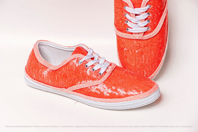 Coral Starlight Sequin Sneakers by Princess Pumps