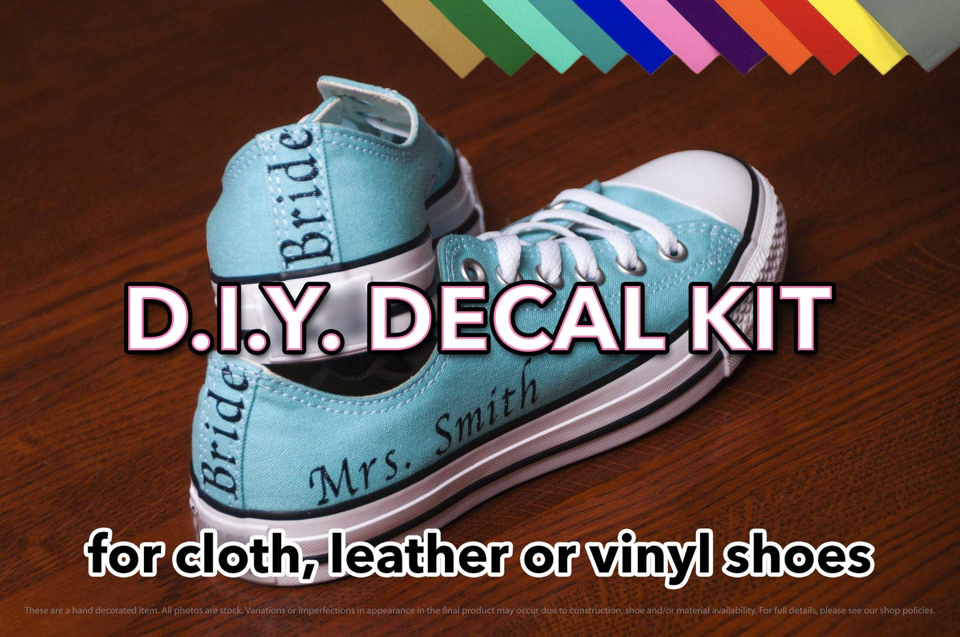DIY | Do It Yourself | Custom Wedding Iron On Decals for Shoes, Sneakers, Heels and More!