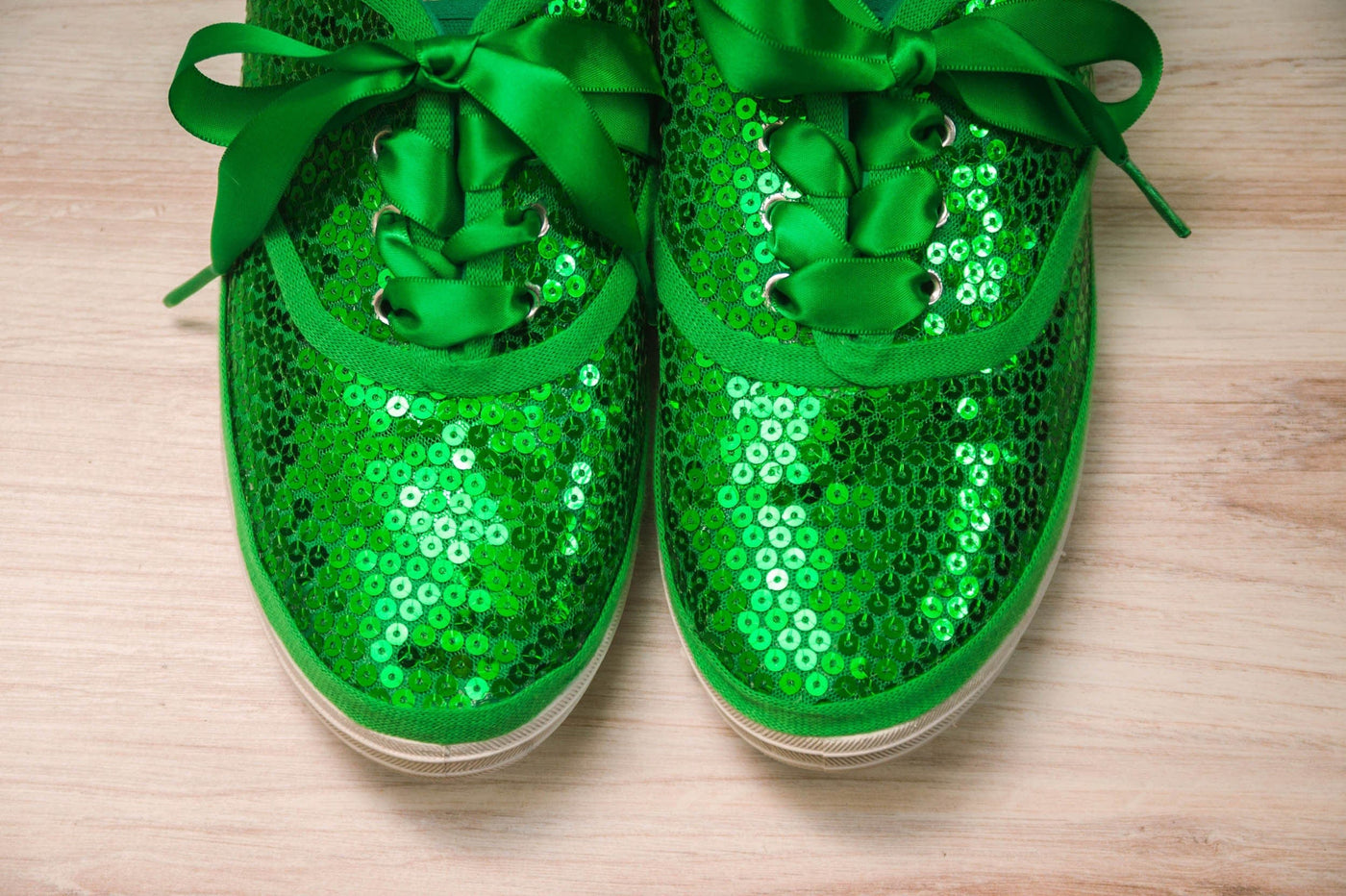 Green Sequin Sneakers for Weddings, Brides, Bridesmaids, Prom