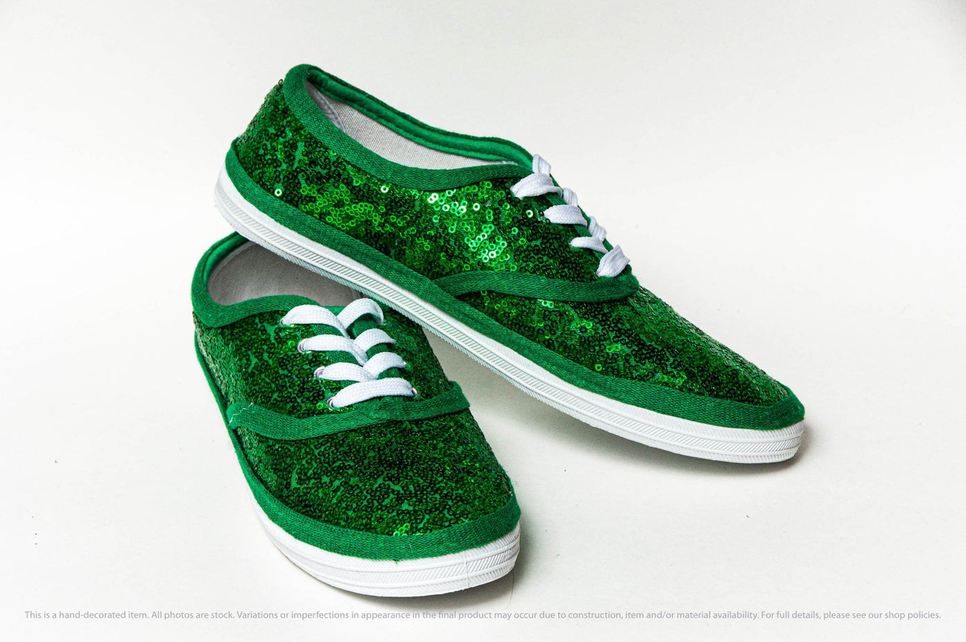 Green Sequin Sneakers for Weddings, Brides, Bridesmaids, Prom