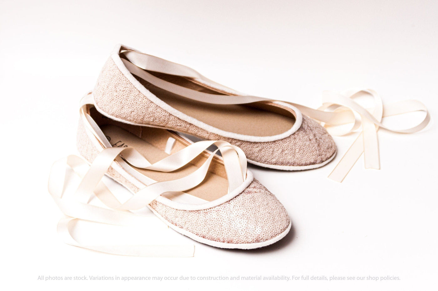 Ivory White Starlight Sequin Ballet Flats