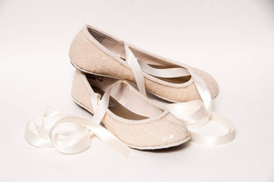 Ivory White Starlight Sequin Ballet Flats