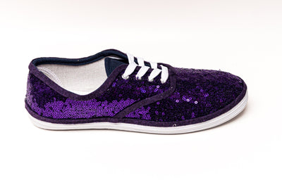 Purple Starlight Sequin Sneakers by Princess Pumps