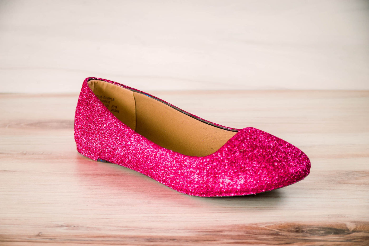 Raspberry Pink Premium Glitter Ballet Flats