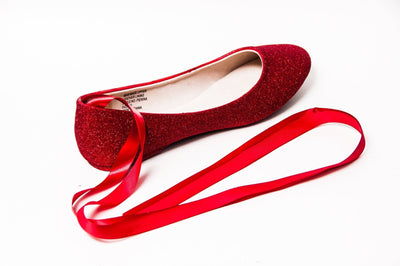 Red Premium Glitter Ballet Flats