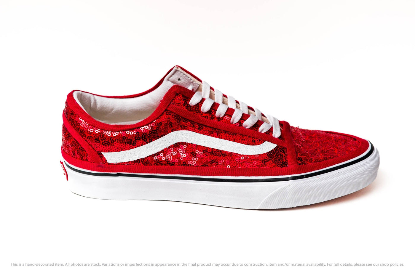 Red Starlight Sequin Old Skool Sneakers