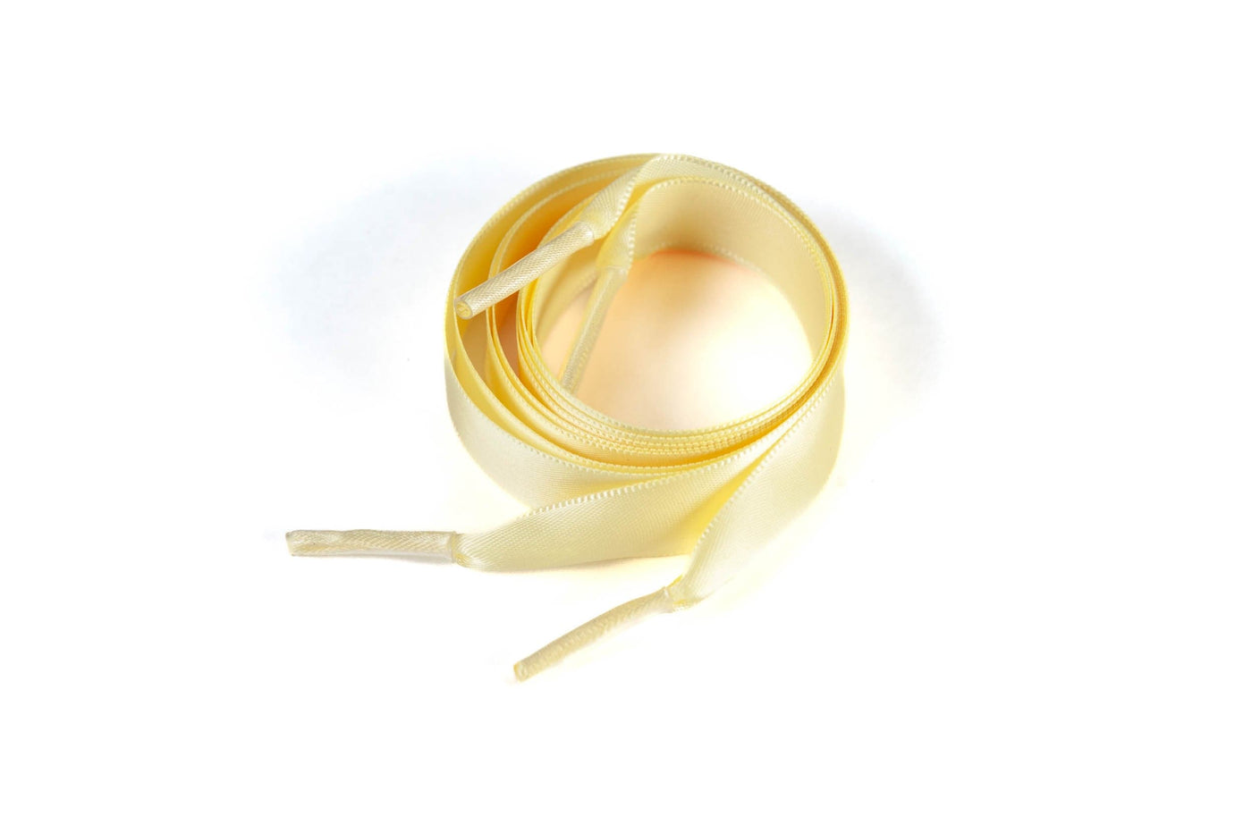 Shoelaces Bridal Custom Text Satin Ribbon 5/8" Premium Quality Shoelaces 48" (Low Tops) / Baby Maize