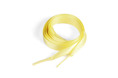 Shoelaces Bridal Custom Text Satin Ribbon 5/8" Premium Quality Shoelaces 48" (Low Tops) / Lemon