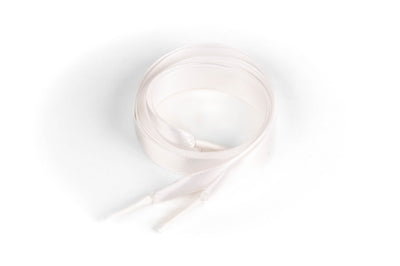 Shoelaces Bridal Custom Text Satin Ribbon 5/8" Premium Quality Shoelaces 48" (Low Tops) / White