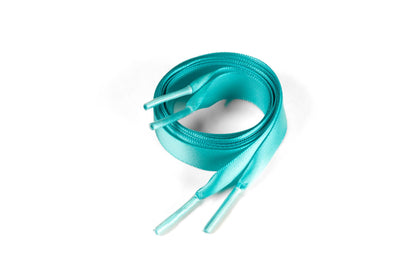 Shoelaces Aqua Blue Satin Ribbon 5/8" Wide Shoelaces by Princess Pumps