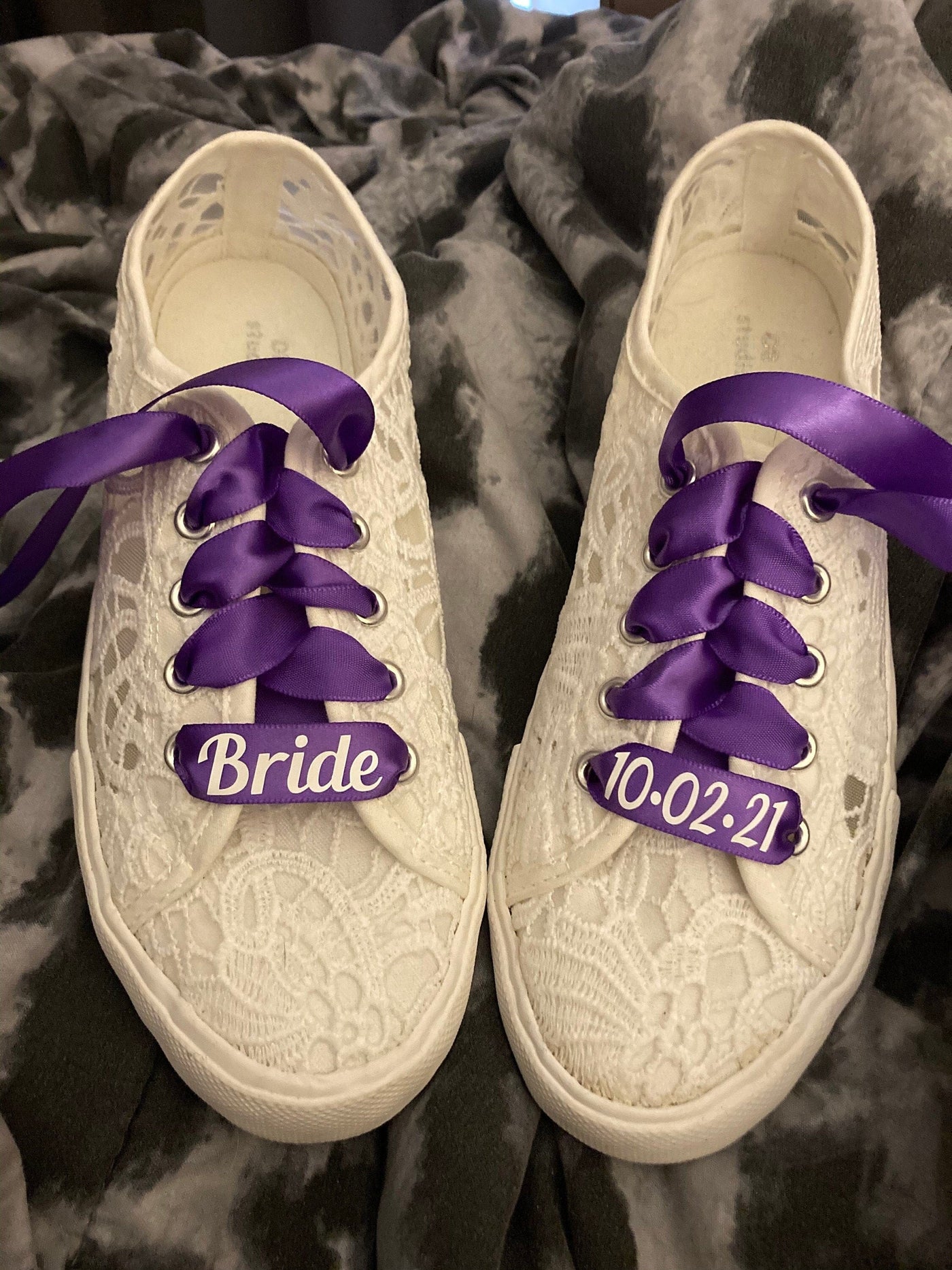 Bridal Custom Text Satin Ribbon 5/8" Premium Quality Shoelaces
