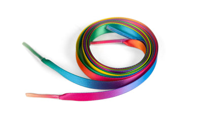 Shoelaces Rainbow Ombre Satin Ribbon 3/8" Wide Shoelaces by Princess Pumps