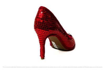 Shoes Red Sequin Stiletto Pointed Toe High Heels by Princess Pumps