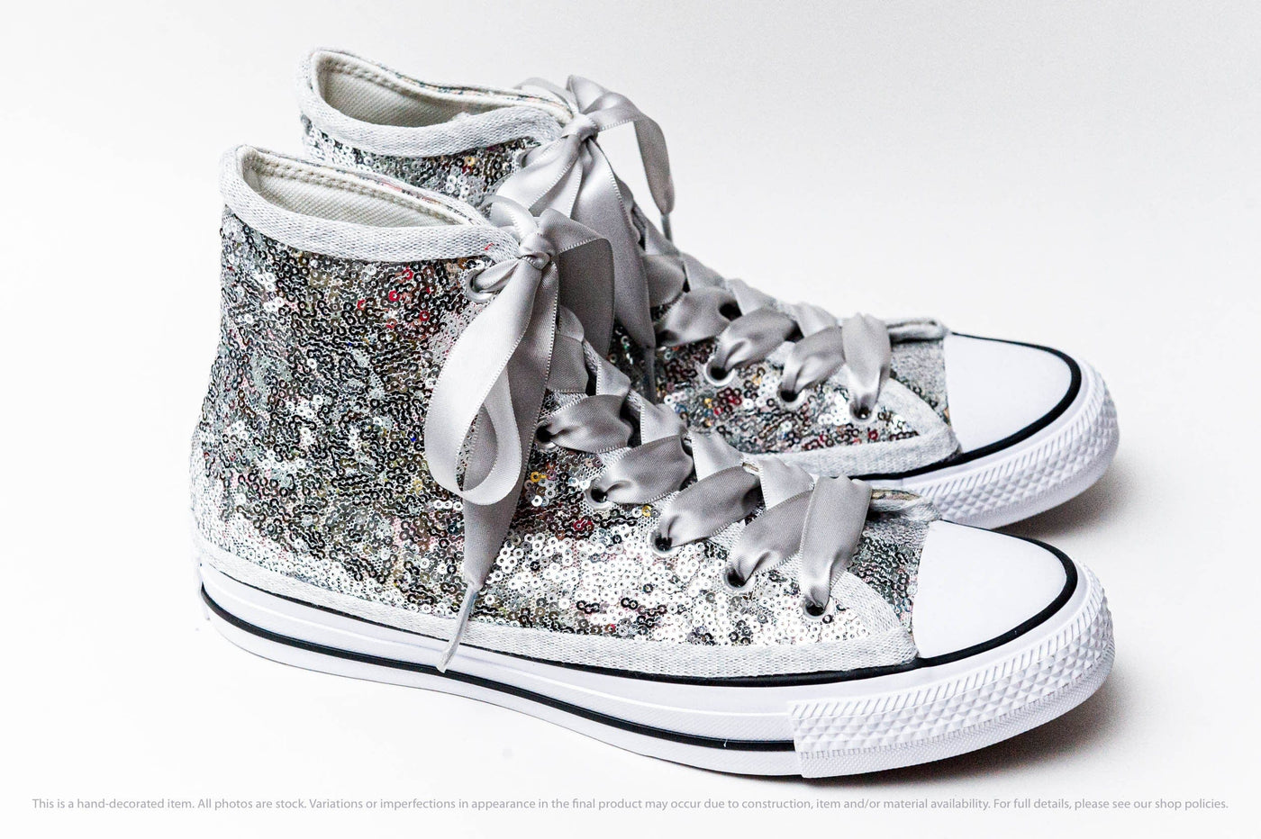 Silver Starlight Sequin High Top Sneakers