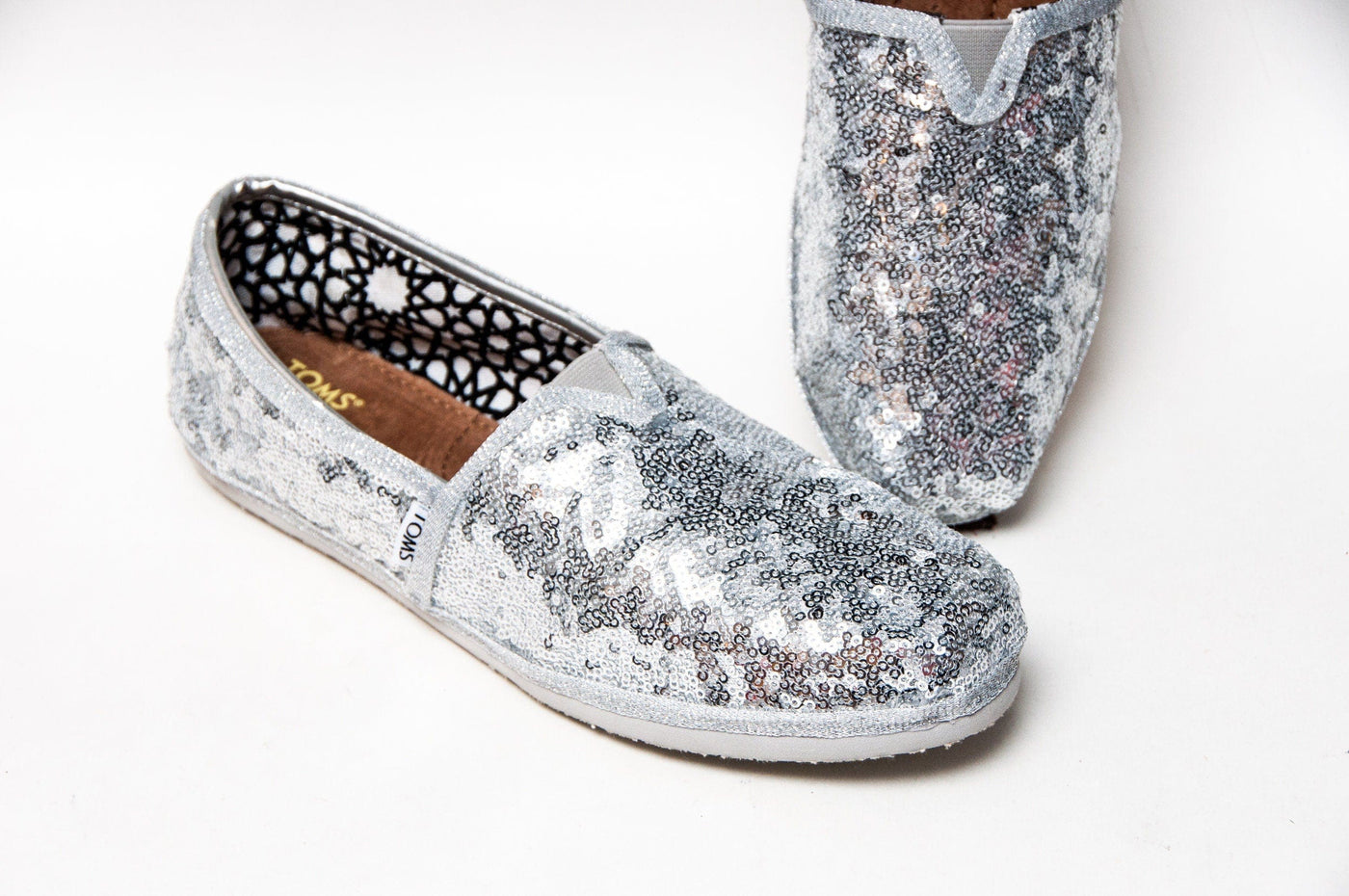 Silver Starlight Sequin  Slip On Shoes