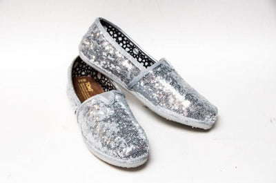 Silver Starlight Sequin  Slip On Shoes