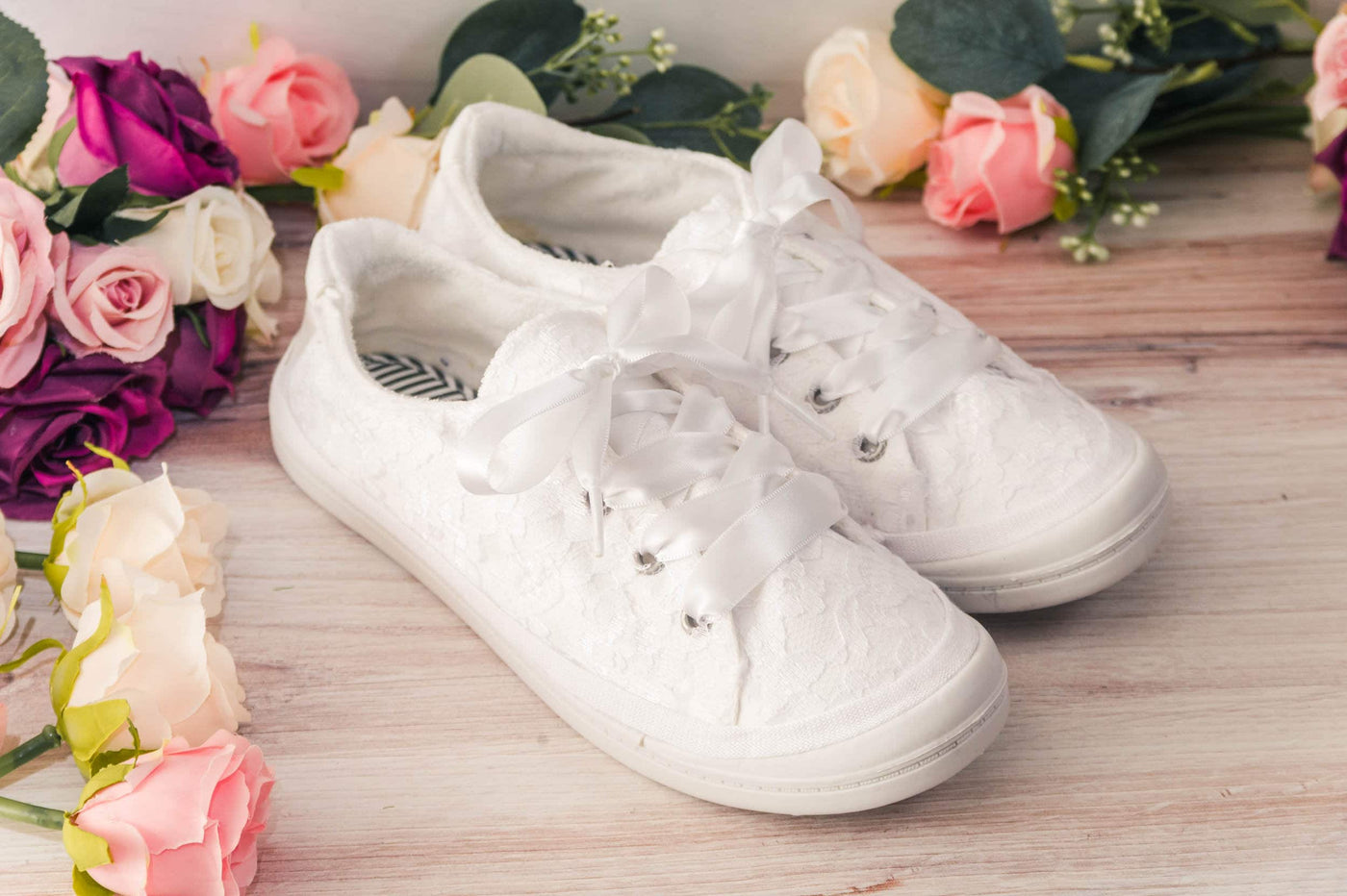 Wedding Shoes! Cute Bridal White Lace Slip On Sneakers for Brides, Bridesmaids, Reception Shoes, Custom Shoes, Gifts for Her