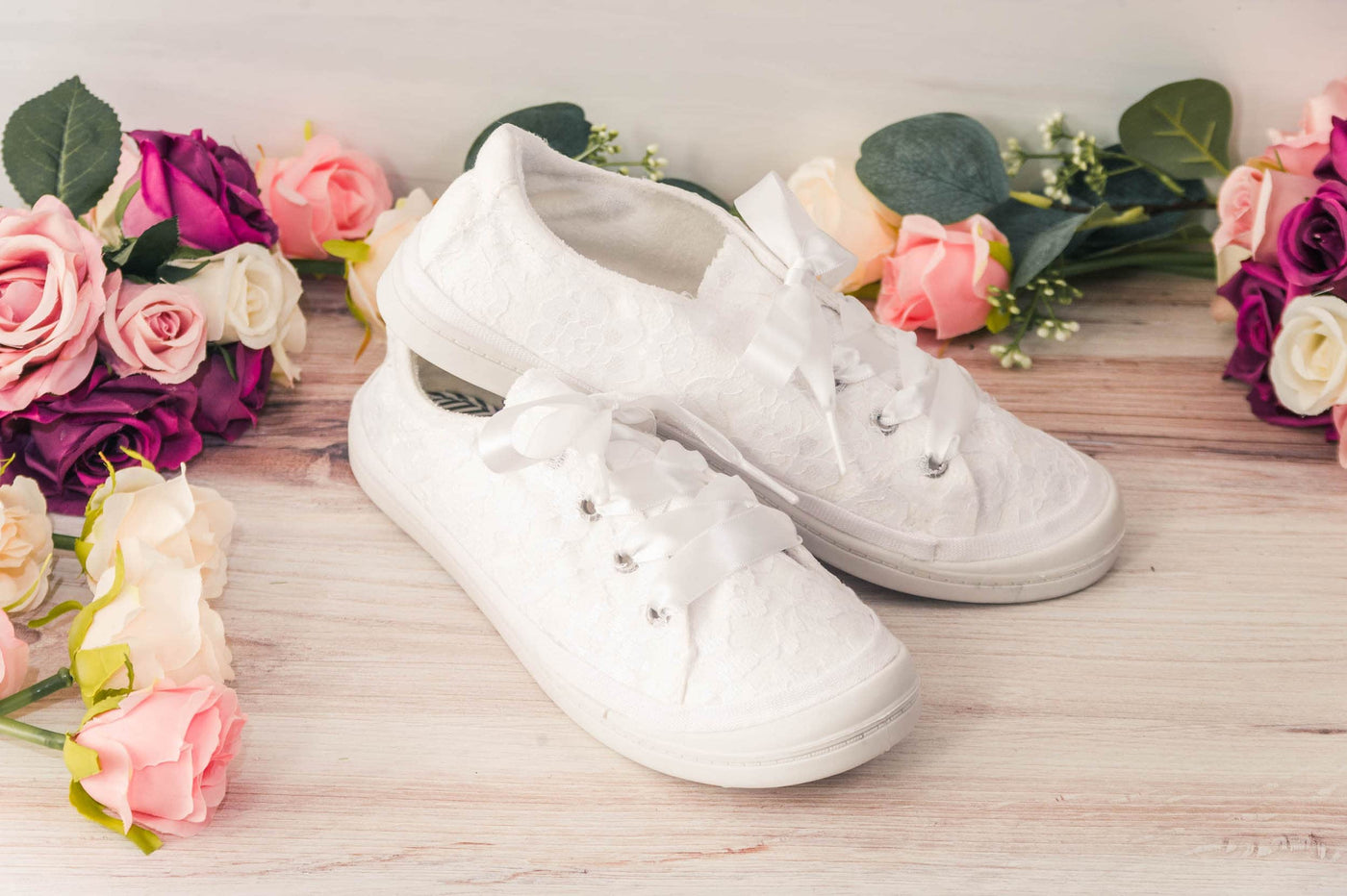 Wedding Shoes! Cute Bridal White Lace Slip On Sneakers for Brides, Bridesmaids, Reception Shoes, Custom Shoes, Gifts for Her