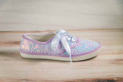Wedding Shoes. Fairydust Lilac Purple Sky Blue Sequin Sneakers, Brides, Bridesmaids, Prom, Graduation