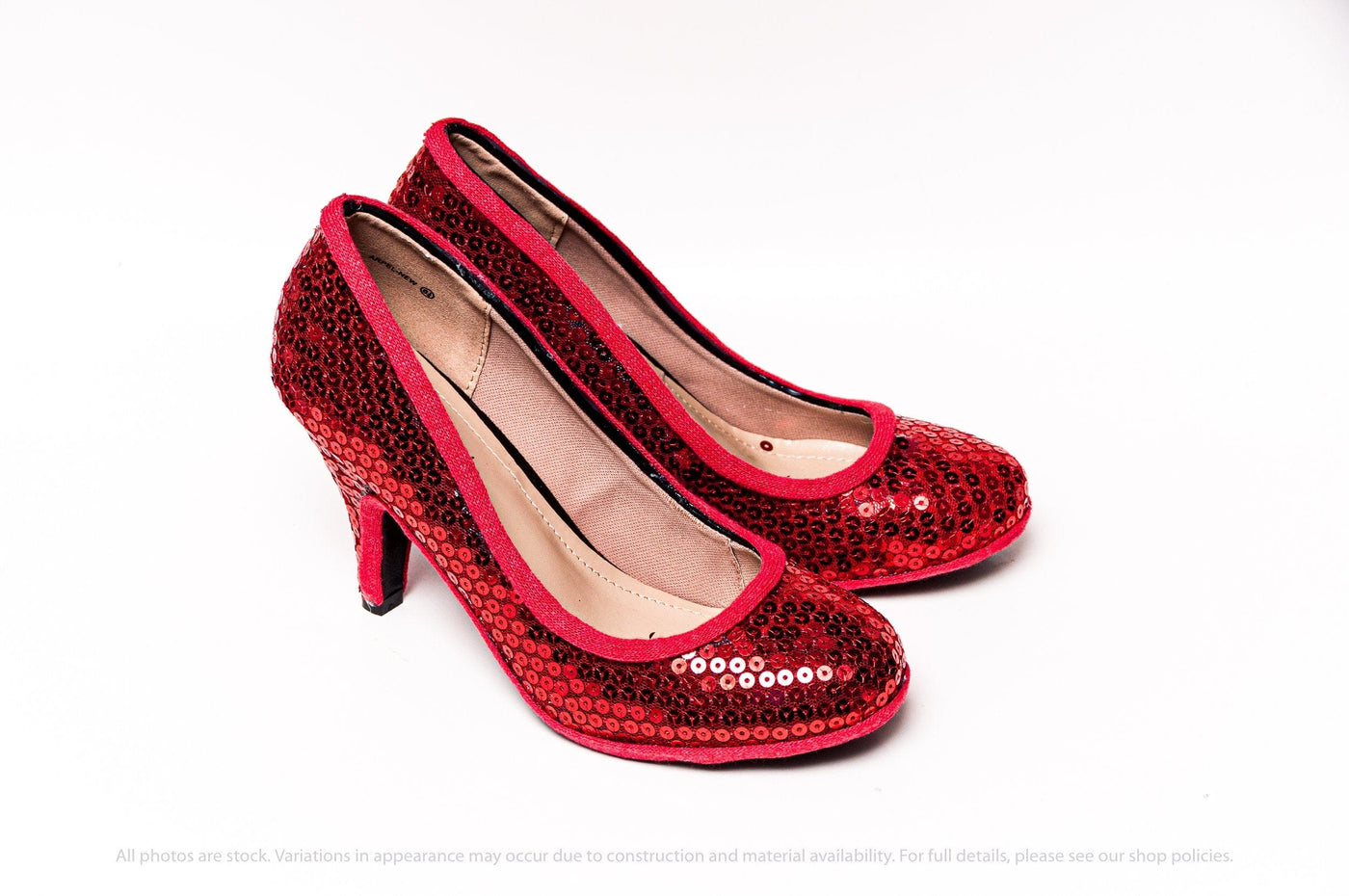 Sequin: Heels Red Sequin 3 Inch High Heels by Princess Pumps